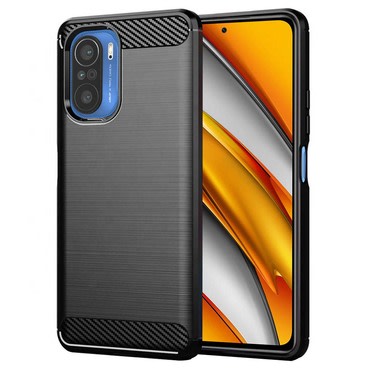 TPU gél tok "Brushed Carbon" Xiaomi Poco F3 / Mi 11i készülékekhez - fekete