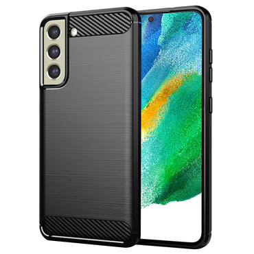 TPU gél tok "Brushed Carbon" Samsung Galaxy S21 FE 5G készülékekhez - fekete