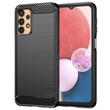 TPU gél tok "Brushed Carbon" Samsung Galaxy A13 készülékekhez - fekete