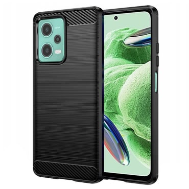 TPU gél tok "Brushed Carbon" Xiaomi Redmi Note 12 5G készülékekhez - fekete