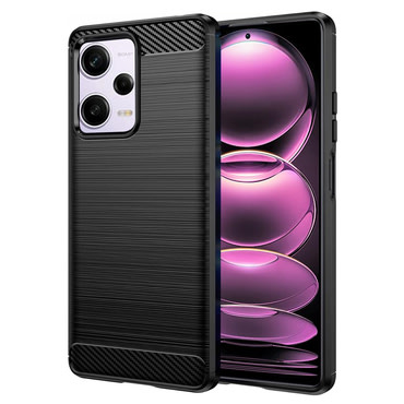 TPU gél tok "Brushed Carbon" Xiaomi Redmi Note 12 Pro 5G készülékekhez - fekete