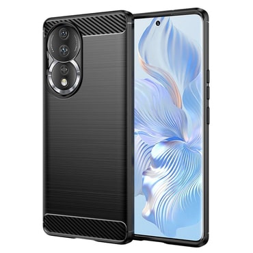 TPU gél tok "Brushed Carbon" Honor 90 készülékekhez - fekete