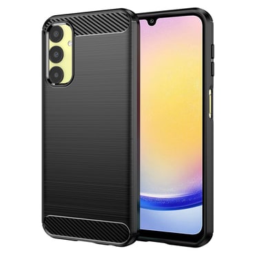 TPU gél tok "Brushed Carbon" Samsung Galaxy A25 készülékekhez - fekete