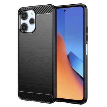 TPU gél tok "Brushed Carbon" Xiaomi Redmi 12 4G / 5G készülékekhez - fekete