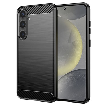 TPU gél tok "Brushed Carbon" Samsung Galaxy S24 készülékekhez - fekete