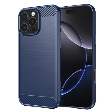 TPU gél tok "Brushed Carbon" iPhone 16 Pro Max készülékekhez - kék