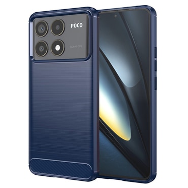 TPU gél tok "Brushed Carbon" Xiaomi Poco F6 Pro készülékekhez - kék