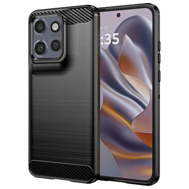 TPU gél tok "Brushed Carbon" Motorola Edge 50 Neo készülékekhez - fekete