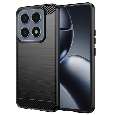 TPU gél tok "Brushed Carbon" Xiaomi 14T Pro készülékekhez - fekete