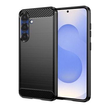 TPU gél tok "Brushed Carbon" Samsung Galaxy S25 készülékekhez - fekete