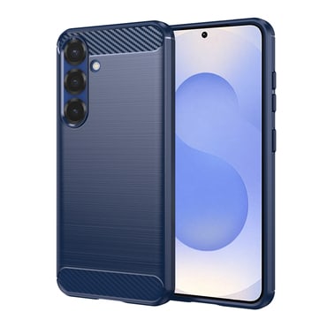 TPU gél tok "Brushed Carbon" Samsung Galaxy S25 készülékekhez - kék