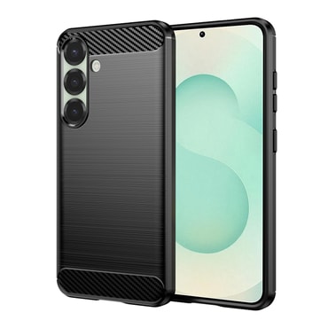 TPU gél tok "Brushed Carbon" Samsung Galaxy S25 Plus készülékekhez - fekete