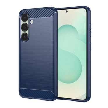 TPU gél tok "Brushed Carbon" Samsung Galaxy S25 Plus készülékekhez - kék