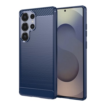 TPU gél tok "Brushed Carbon" Samsung Galaxy S25 Ultra készülékekhez - kék
