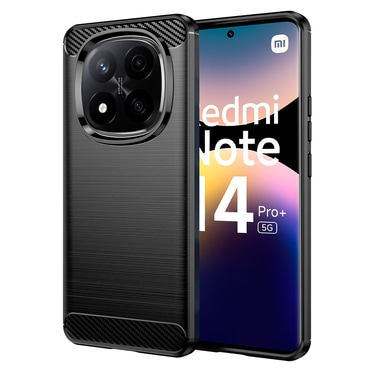TPU gél tok "Brushed Carbon" Xiaomi Redmi Note 14 Pro Plus 5G készülékekhez - fekete