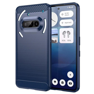 TPU gél tok "Brushed Carbon" Nothing Phone (3a) készülékekhez - kék
