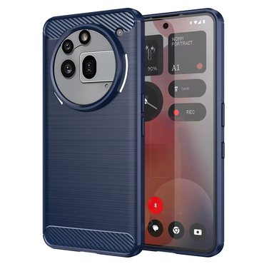 TPU gél tok "Brushed Carbon" Nothing Phone (3a) Pro készülékekhez - kék