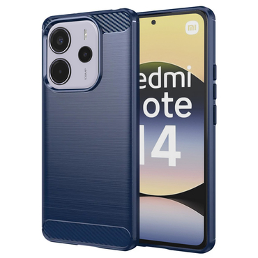 TPU gél tok "Brushed Carbon" Xiaomi Redmi Note 14 4G készülékekhez - kék