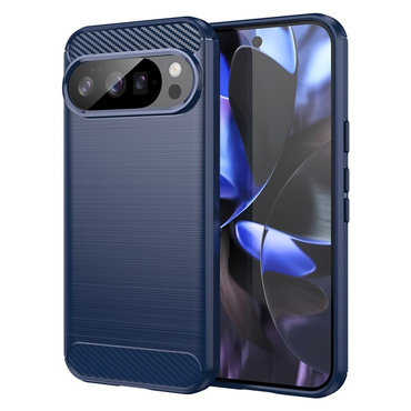 TPU gél tok "Brushed Carbon" Google Pixel 10 / 10 Pro készülékekhez - kék