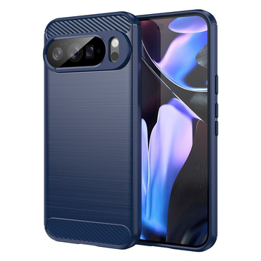 TPU gél tok "Brushed Carbon" Google Pixel 10 Pro XL készülékekhez - kék