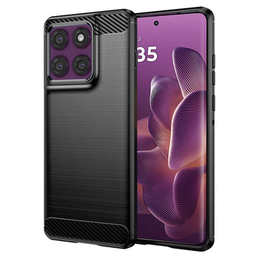TPU gél tok "Brushed Carbon" Motorola Edge 60 Pro készülékekhez - fekete