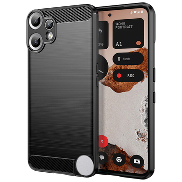 TPU gél tok "Brushed Carbon" Nothing CMF Phone 2 Pro készülékekhez - fekete