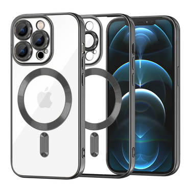 Tok Techsuit "Luxury Crystal MagSafe" iPhone 12 Pro Max készülékhez - fekete