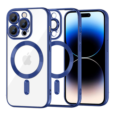Tok Techsuit "Luxury Crystal MagSafe" iPhone 14 Pro készülékhez - sötétkék
