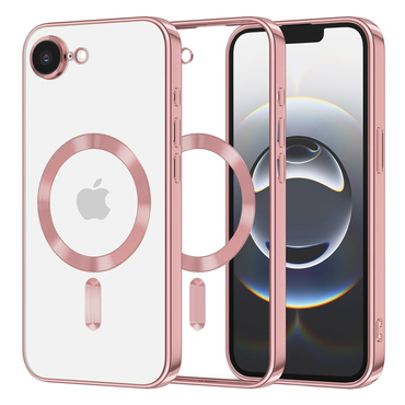 Tok Techsuit "Luxury Crystal MagSafe" iPhone 16e / 17e készülékhez - rózsaszín