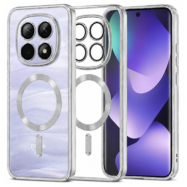 Tok Techsuit "Luxury Crystal MagSafe" Xiaomi Redmi Note 15 4G / Redmi Note 15 5G / Poco M8 készülékhez - ezüst