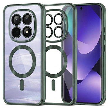 Tok Techsuit "Luxury Crystal MagSafe" Xiaomi Redmi Note 15 4G / Redmi Note 15 5G / Poco M8 készülékhez - sötétzöld