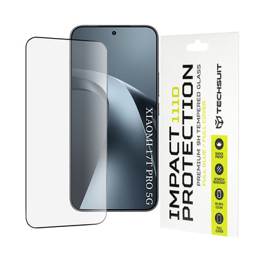 Prémium 3D teljes test képernyővédő üveg "Techsuit" Xiaomi 17T Pro készülékhez - fekete