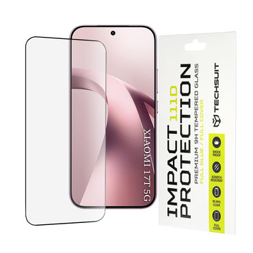 Prémium 3D teljes test képernyővédő üveg "Techsuit" Xiaomi 17T készülékhez - fekete