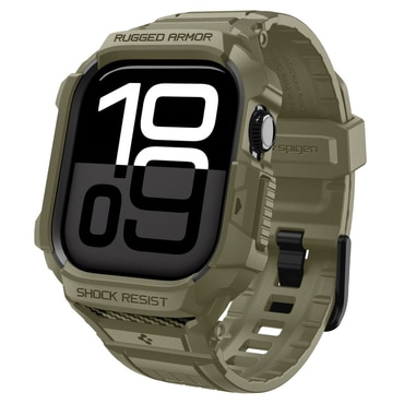 Tok Spigen "Rugged Armor Pro V2" Apple Watch 10 46mm / Watch 11 46mm készülékhez - vintage khaki