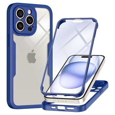 Hibrid tok Techsuit "ColorVerse 360" teljes körű védelemmel iPhone 15 Pro készülékhez - blue
