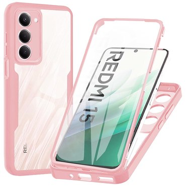 Hibrid tok Techsuit "ColorVerse 360" teljes körű védelemmel Xiaomi Redmi 15 5G / 4G készülékhez - pink