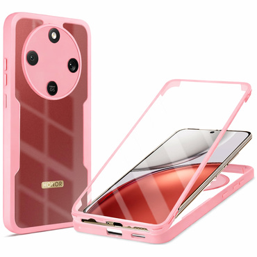 Hibrid tok Techsuit "ColorVerse 360" teljes körű védelemmel Honor Magic8 Lite készülékhez - pink