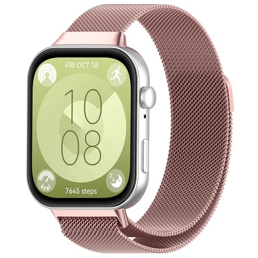 Fém szíj Techsuit "W009" Huawei Watch Fit 3 / Fit 4 / Fit 4 Pro / Fit 5 / Fit 5 Pro készülékhez - rózsaszín