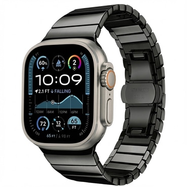 Fém szíj Techsuit "W012" Apple Watch (42 / 44 / 45 / 46 / 49mm) készülékhez - fekete