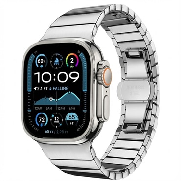Fém szíj Techsuit "W012" Apple Watch (42 / 44 / 45 / 46 / 49mm) készülékhez - ezüst