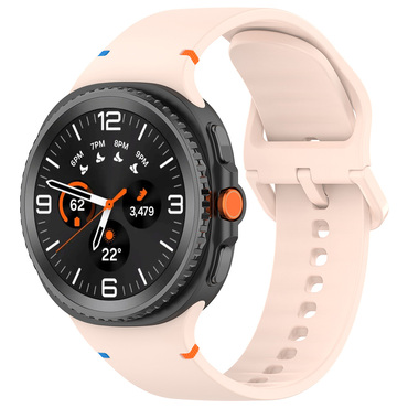 Silikon szíj Techsuit "W079" Samsung Galaxy Watch8 40mm / Watch8 44mm / Watch8 Classic 46mm készülékhez - krémszínű