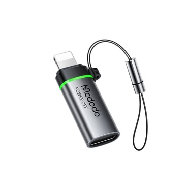USB-C és Lightning OTG adapter Mcdodo "OT-2590" 36W, 480Mbps, E-Mark csip, gyors töltés, zsinórral - black