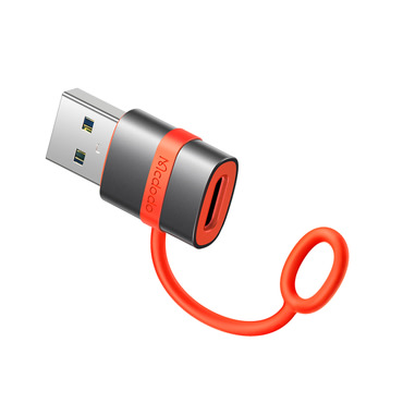 USB-C és USB-A OTG adapter Mcdodo "OT-3800" szilikon kampóval - grey