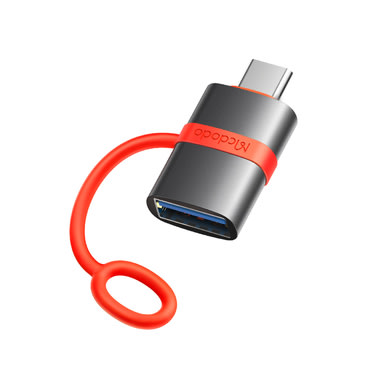 USB-A és USB-C OTG adapter Mcdodo "OT-3810" 5Gbps, szilikon kampóval - grey