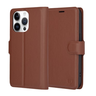 Nyitható tok Techsuit "Leather Folio" iPhone 14 Pro készülékekhez - barna