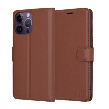 Nyitható tok Techsuit "Leather Folio" iPhone 14 Pro Max készülékekhez - barna