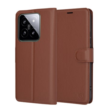 Nyitható tok Techsuit "Leather Folio" Xiaomi 14 készülékekhez - barna