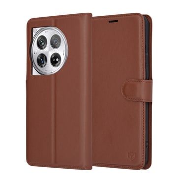 Nyitható tok Techsuit "Leather Folio" OnePlus 12 készülékekhez - barna