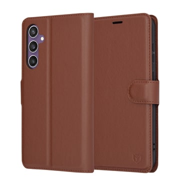 Nyitható tok Techsuit "Leather Folio" Samsung Galaxy S23 FE készülékekhez - barna
