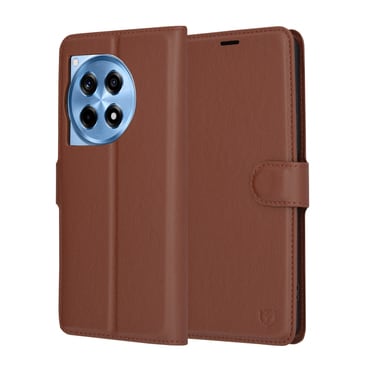 Nyitható tok Techsuit "Leather Folio" OnePlus 12R készülékekhez - barna